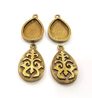4 Antique Bronze Pendant Blank inlay Blank Mosaic Blank Resin Blank Bezel Base Setting Mountings Antique Bronze Plated(18x13mm blank) G11702