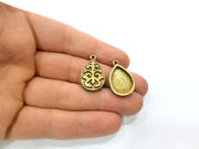 4 Antique Bronze Pendant Blank inlay Blank Mosaic Blank Resin Blank Bezel Base Setting Mountings Antique Bronze Plated(18x13mm blank) G11702