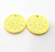 2 Gold Charms Gold Plated Metal (20mm)  G11704