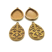 4 Antique Bronze Pendant Blank inlay Blank Mosaic Blank Resin Blank Bezel Base Setting Mountings Antique Bronze Plated(25x18mm blank) G11708