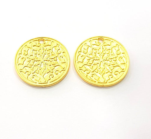 2 Gold Charms Gold Plated Metal (20mm)  G11713