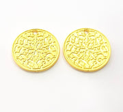 2 Gold Charms Gold Plated Metal (20mm)  G11713