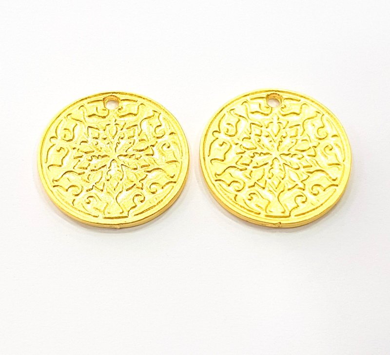 2 Gold Charms Gold Plated Metal (20mm)  G11713