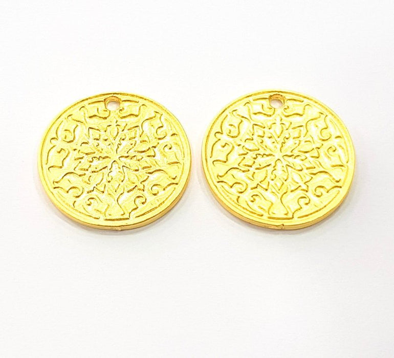 2 Gold Charms Gold Plated Metal (20mm)  G11713