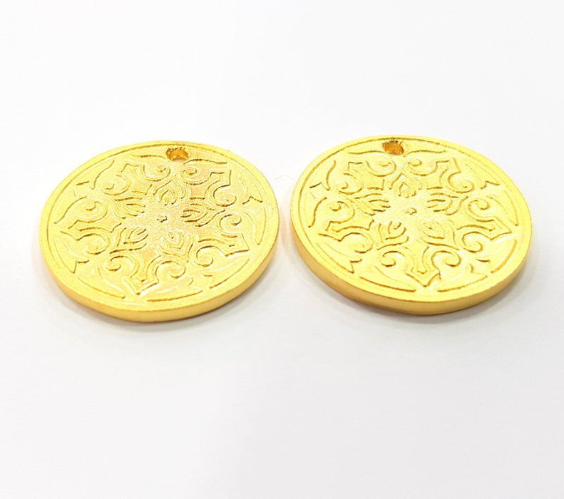 2 Gold Charms Gold Plated Metal (20mm)  G11720