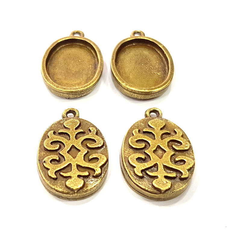4 Antique Bronze Pendant Blank inlay Blank Mosaic Blank Resin Blank Bezel Base Setting Mountings Antique Bronze Plated(20x15mm blank) G11723