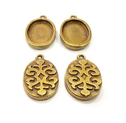 4 Antique Bronze Pendant Blank inlay Blank Mosaic Blank Resin Blank Bezel Base Setting Mountings Antique Bronze Plated(20x15mm blank) G11723