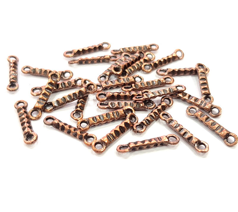 30 Antique Copper Connector Charm Antique Copper Plated Metal (16x4mm) G11725