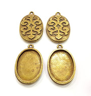 4 Antique Bronze Pendant Blank inlay Blank Mosaic Blank Resin Blank Bezel Base Setting Mountings Antique Bronze Plated(25x18mm blank) G11729