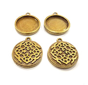 4 Antique Bronze Pendant Blank inlay Blank Mosaic Blank Resin Blank Bezel Base Setting Mountings Antique Bronze Plated (20mm blank) G11722