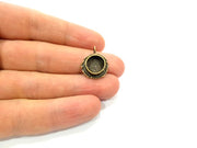 Antique Bronze Pendant Blank inlay Blank Mosaic Blank Resin Blank Bezel Base Mounting Antique Bronze Plated Brass ( 10mm blank) G11743