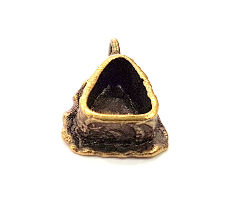 Antique Bronze Pendant Blank inlay Blank Mosaic Blank Resin Blank Bezel Base Mounting Antique Bronze Plated Brass ( 9x7 mm blank) G11745