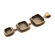 Antique Bronze Pendant Blank inlay Blank Mosaic Blank Resin Blank Bezel Base Mounting Antique Bronze Plated Brass (18+14+10mm blank) G11756