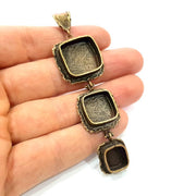 Antique Bronze Pendant Blank inlay Blank Mosaic Blank Resin Blank Bezel Base Mounting Antique Bronze Plated Brass (18+14+10mm blank) G11756