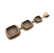 Antique Bronze Pendant Blank inlay Blank Mosaic Blank Resin Blank Bezel Base Mounting Antique Bronze Plated Brass (18+14+10mm blank) G11736