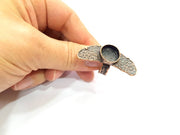 Copper Ring Settings inlay Ring Blank Mosaic Ring Bezel Base Cabochon Mountings (14mm blank ) Antique Copper Plated Brass G11766