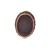 Copper Ring Settings inlay Ring Blank Mosaic Ring Bezel Base Cabochon Mountings (25x18mm blank ) Antique Copper Plated Brass G11768