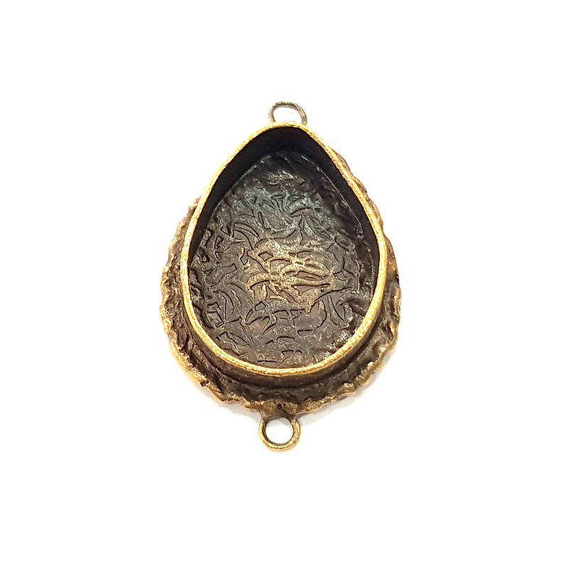 Antique Bronze Pendant Blank inlay Blank Mosaic Blank Resin Blank Bezel Base Mounting Antique Bronze Plated Brass ( 25x18 mm blank) G11771