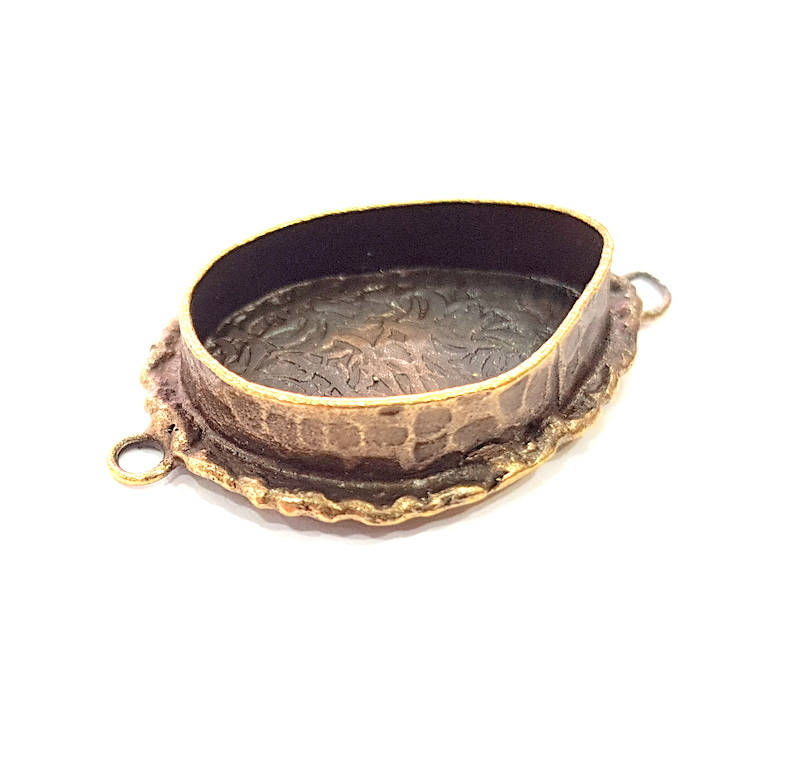 Antique Bronze Pendant Blank inlay Blank Mosaic Blank Resin Blank Bezel Base Mounting Antique Bronze Plated Brass ( 25x18 mm blank) G11771