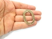Hammered Oval Connector Charm Antique Bronze Connector Antique Bronze Plated Brass (49x31mm) G11781