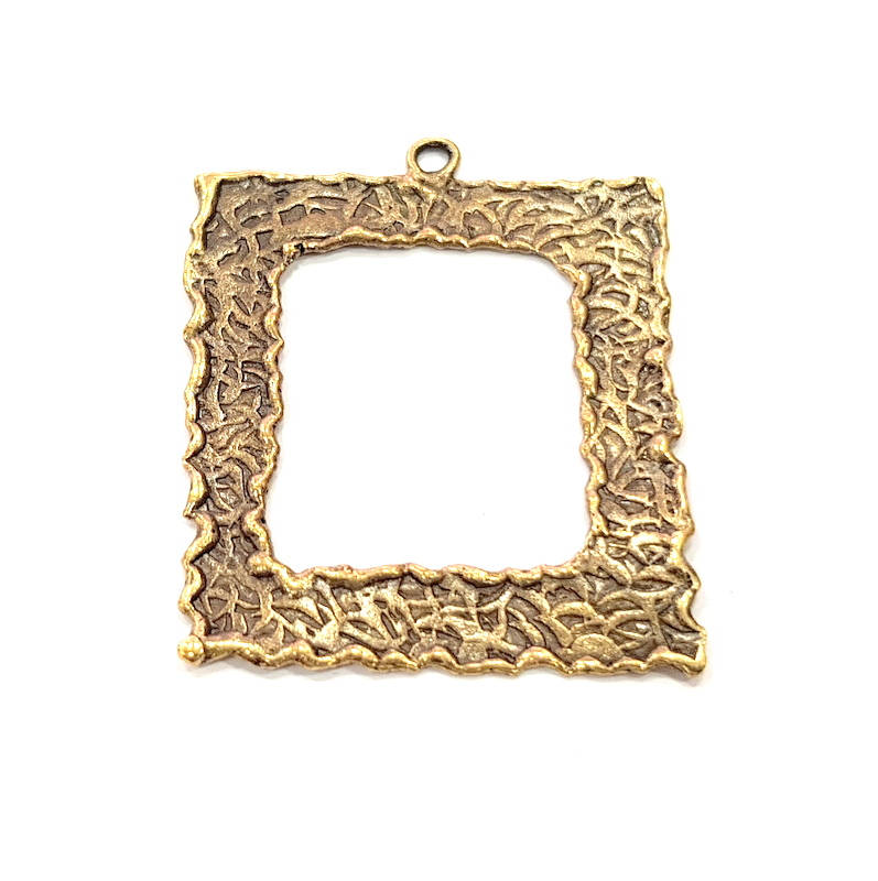 Hammered Charm Antique Bronze Connector Antique Bronze Plated Brass (38mm) G11790