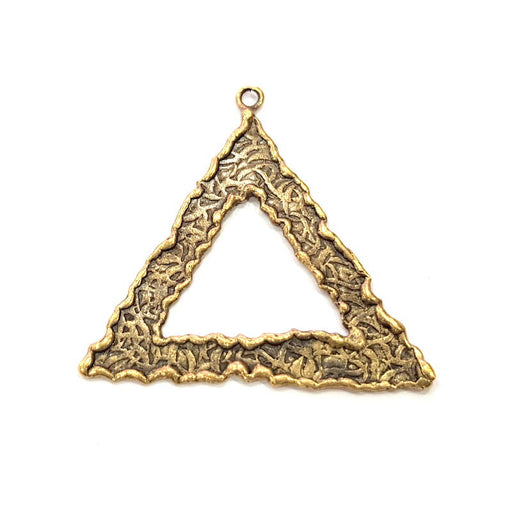 Hammered Triangle Charm Antique Bronze Connector Antique Bronze Plated Brass (42x42mm) G11793