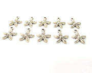 10 Starfish Charm Silver Charms Antique Silver Plated Metal (17x12mm) G11805