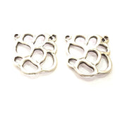 4 Silver Charms Antique Silver Plated Metal (24mm) G11808