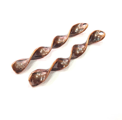 2 Twist Charm Copper Charm Antique Copper Charm Antique Copper Plated Metal (47x8mm) G11818