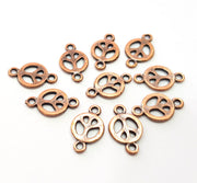 20 Peace Charm Connector Antique Copper Charm Antique Copper Plated Metal (15x9mm) G11823