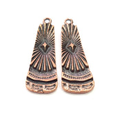 2 Tribal Charm Copper Charm Antique Copper Charm Antique Copper Plated Metal (48x15mm) G11824