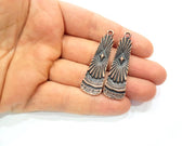2 Tribal Charm Copper Charm Antique Copper Charm Antique Copper Plated Metal (48x15mm) G11824