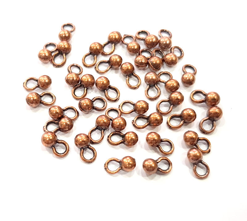 30 Copper Charm Antique Copper Charm Antique Copper Plated Metal ( 4,5 mm ) G17065