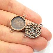 4 Copper Connector Blank Mosaic Base inlay Blank Necklace Blank Resin Mountings Antique Copper Plated Metal ( 20 mm round blank) G11831