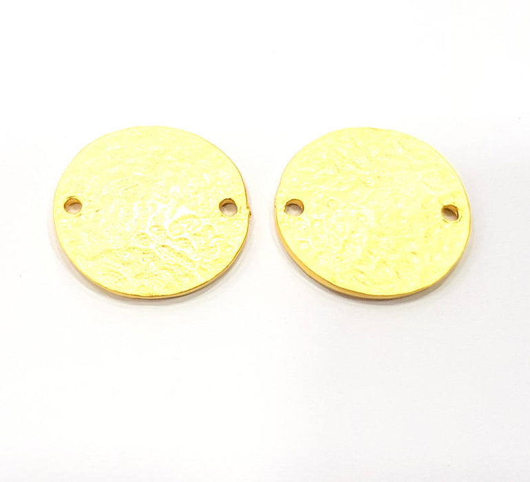 10 Gold Hammered Connector Gold Plated Metal (20mm)  G11834