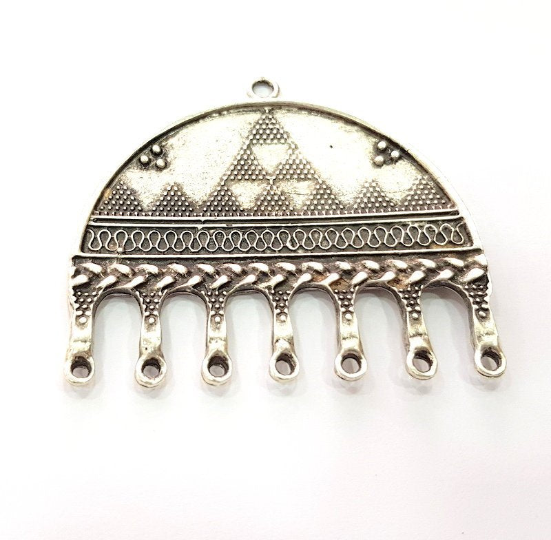 Silver Pendant Antique Silver Plated Metal (64x58mm) G12668