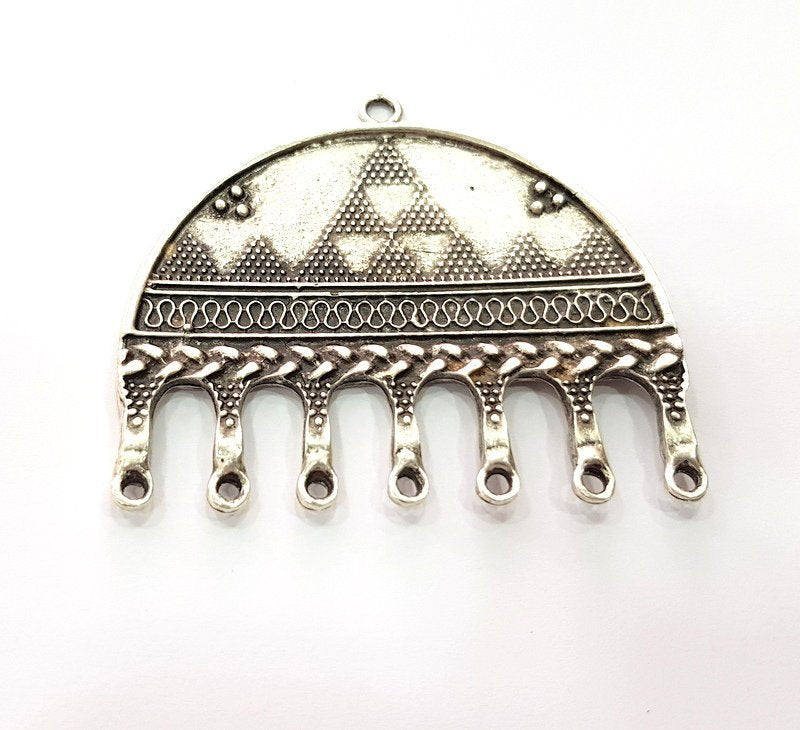 Silver Pendant Antique Silver Plated Metal (64x58mm) G12668