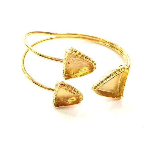 Gold Bangle Blanks Bracelet Blanks Cuff Blanks Adjustable Bracelet Blank Gold Plated Brass (19x17mm and 13x13mm Blanks ) G12675