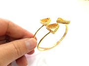 Gold Bangle Blanks Bracelet Blanks Cuff Blanks Adjustable Bracelet Blank Gold Plated Brass (19x17mm and 13x13mm Blanks ) G12675