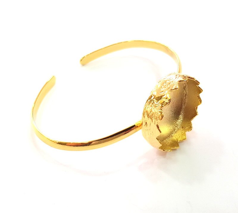 Gold Bangle Blanks Bracelet Blanks Cuff Blanks Adjustable Bracelet Blank Gold Plated Brass (24 mm Blanks ) G12679