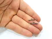 20 Antique Copper End Bar Connector Antique Copper Plated Metal (21x4mm) G11843