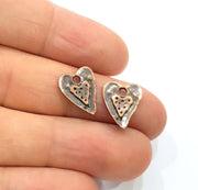20 Copper Heart Charm Antique Copper Charm Antique Copper Plated Metal (14x11mm) G11846