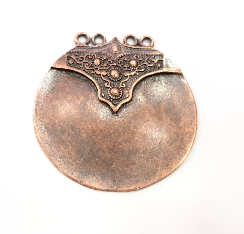 Copper Pendant Antique Copper Pendant Antique Copper Plated Metal ( 58 mm ) G15615