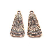 6 Copper Charm Antique Copper Charm Antique Copper Plated Metal  (28x12mm) G11853