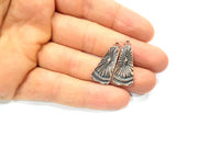 6 Copper Charm Antique Copper Charm Antique Copper Plated Metal  (28x12mm) G11853
