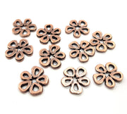 10 Flower Charm Antique Copper Plated Charm(14mm) G11859