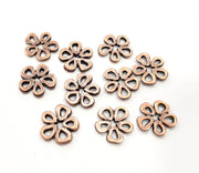 10 Flower Charm Antique Copper Plated Charm(14mm) G11859