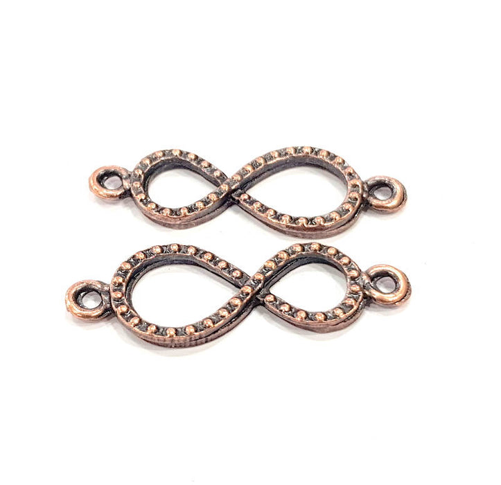 10 Copper infinity Charm Antique Copper Charm Antique Copper Plated Metal  (32x10mm) G11860