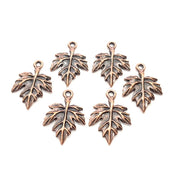 8 Copper Leaf Charm Antique Copper Charm Antique Copper Plated Metal (26x18mm) G11861
