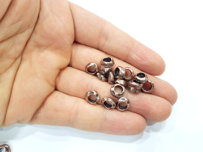 20 Copper Beads Antique Copper Beads Antique Copper Plated Metal (9mm) G11865